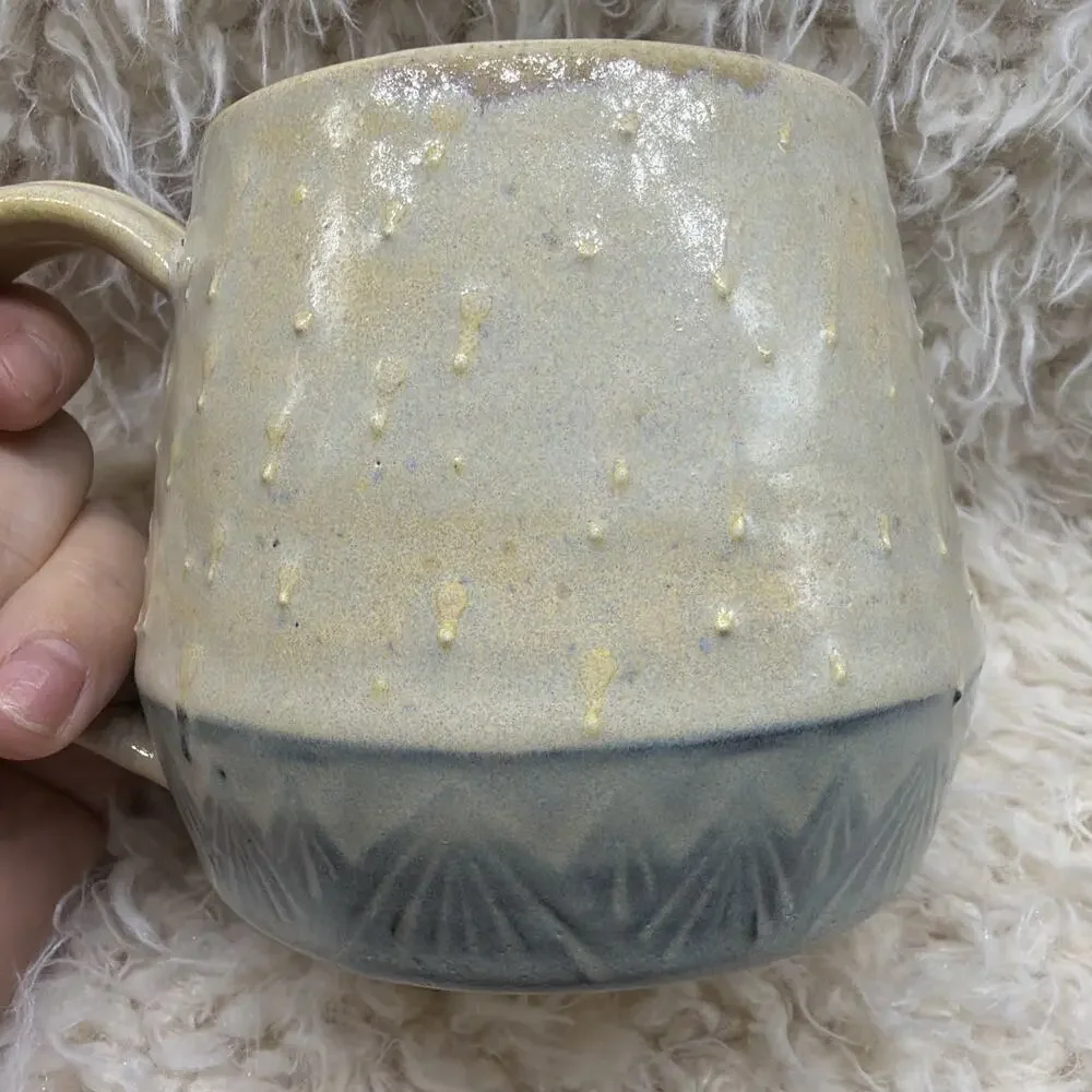 Handmade Ceramic Fidget Mug Large Whimsical Moth Bee Celestial
